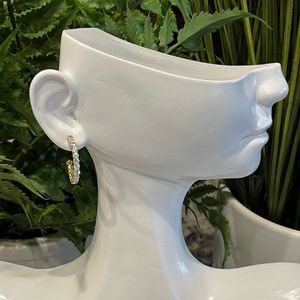 Solid 14K Gold Simulated Diamond Earrings